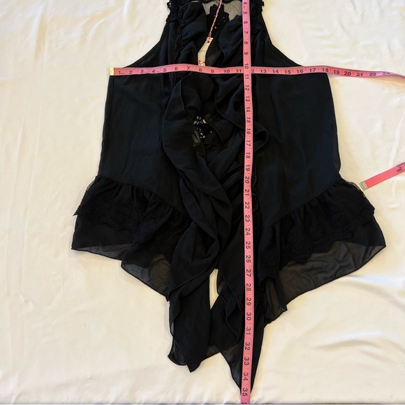 NEW NWT Umgee Embroidered Lace Ruffle Sheer Cardigan Vest Shawl Size M/L - Picture 14 of 16